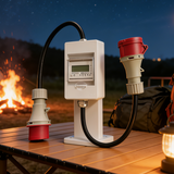 Three Phase Mobile Waterproof energy meter with socket for outdoor  16A or 32A